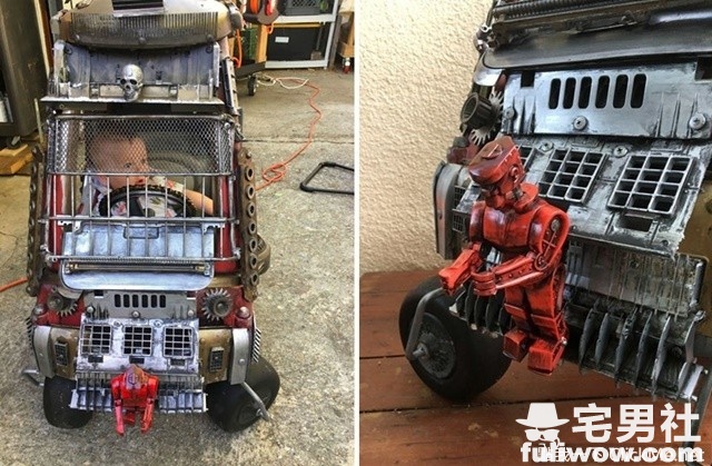 图片[8]-牛叉老爸把娃娃车改造成《疯狂麦斯》里的超威铠甲车！-集忧台